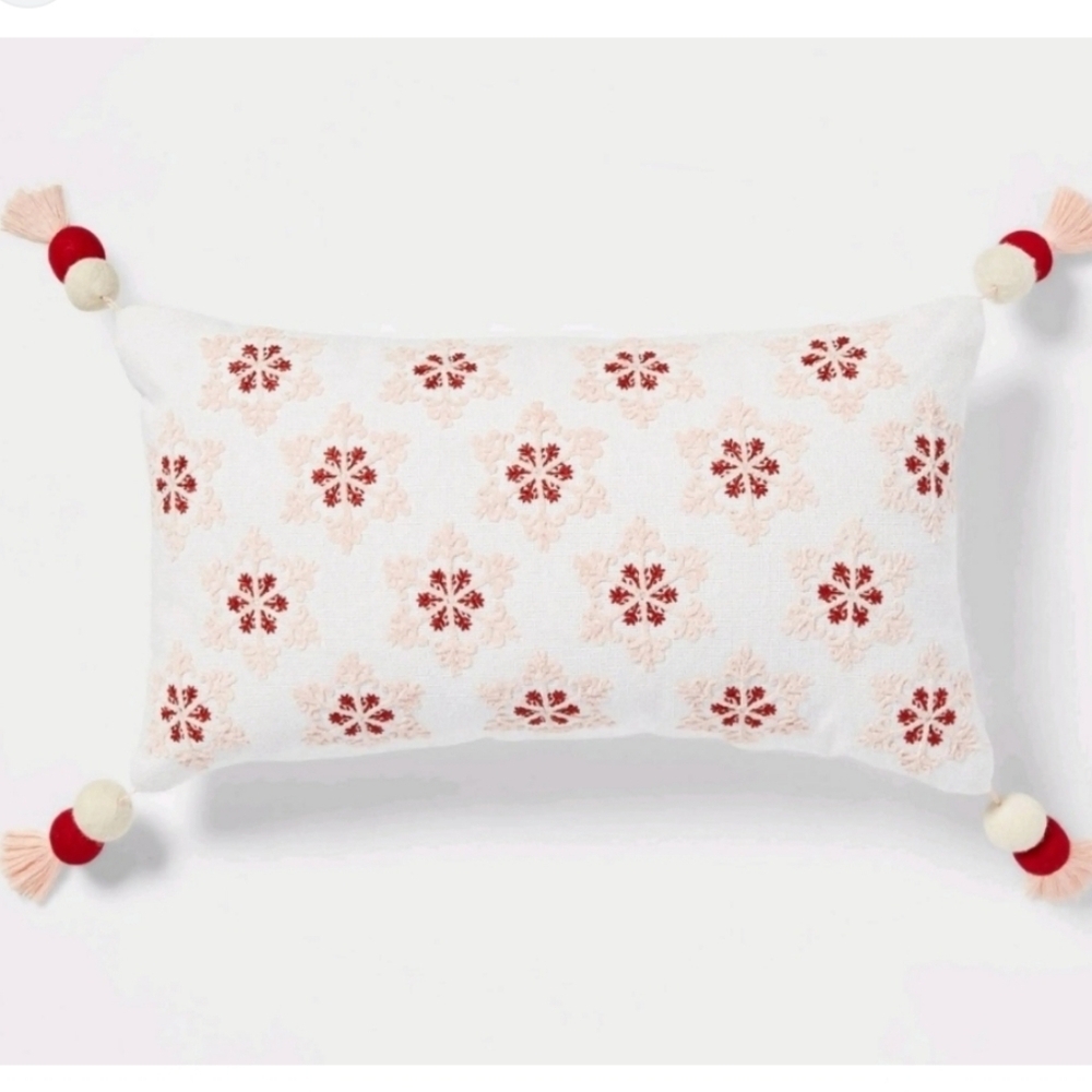 Threshold™ Snowflake Embroidered Lumbar Pillow